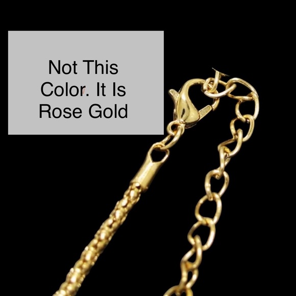 Open 3D Double Large Heart Rose Gold, & Crystals Pendant Necklace Valentine - Picture 5 of 5